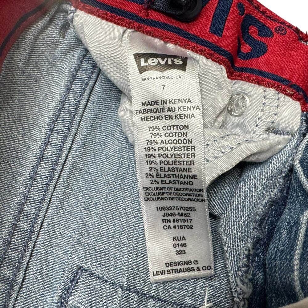 LEVIS 511 Straight Slim Fit Denim Blue Jeans Size 7 Kids Regular Adjustable - Picture 3 of 3